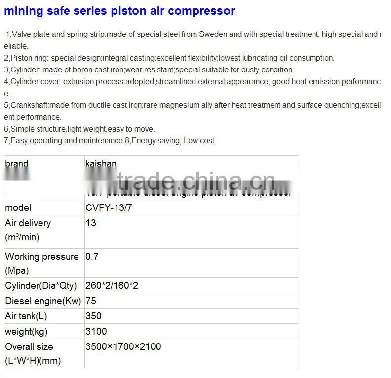 CVFY-13/7 mini cheap piston type air compressor