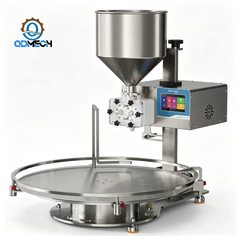 Máquina de Enchimento Quantitativo com Bomba de Engrenagem e Mesa Rotativa: Enchedor Semiautomático de Líquidos de Alta Viscosidade para Mel e Produtos Pastosos