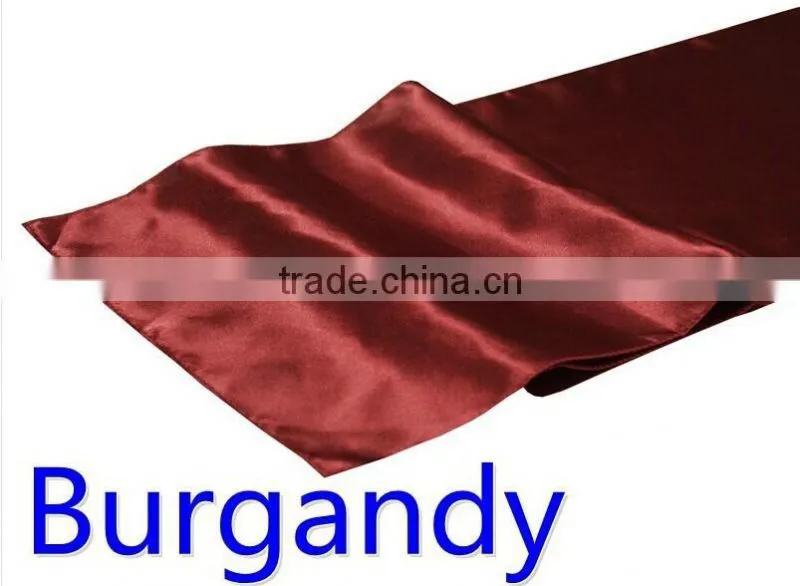 hot selling ployester satin table runner for wedding decoration, Champagne color