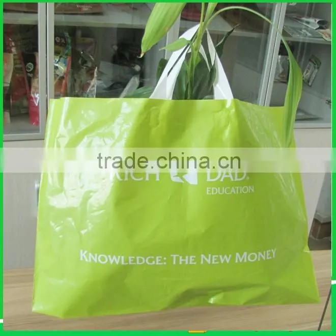 Large Frosted Plastic Handle Shopping Party Gift Bags Orange