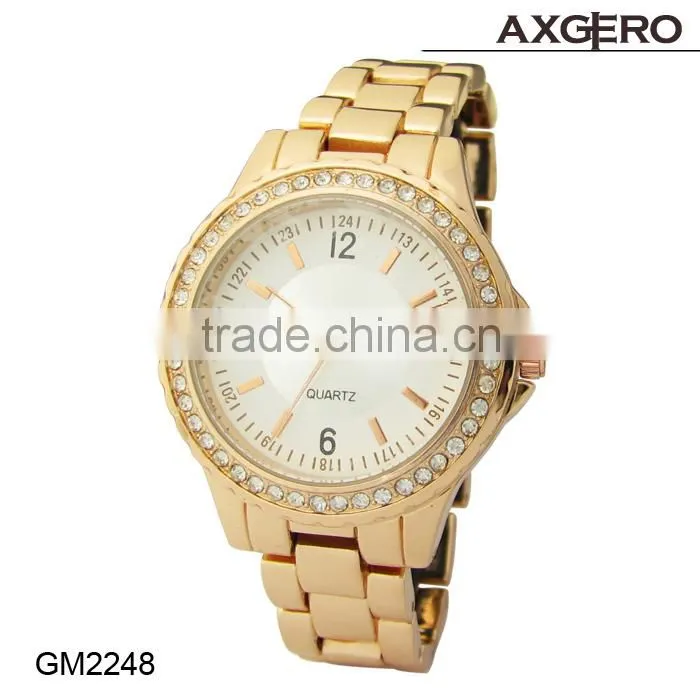Fashion top quality custom brand quartz stainless steel watches leather watches