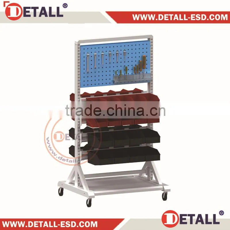 Height adjustable antistatic cart with two shelves