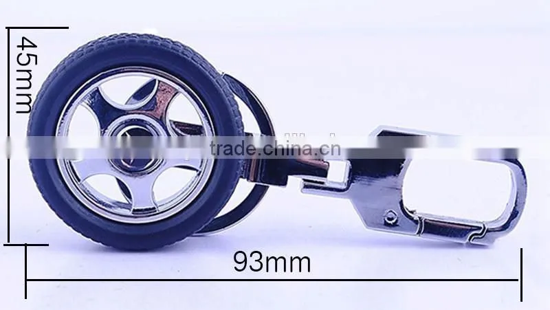 Revolving Keychain tire rotation car logo Keychain high grade key chain