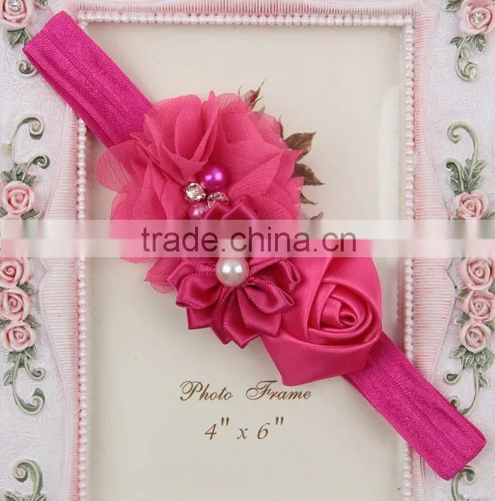2016 Baby girl hair accessories various flower elastic headband for kids handmade baby headbands