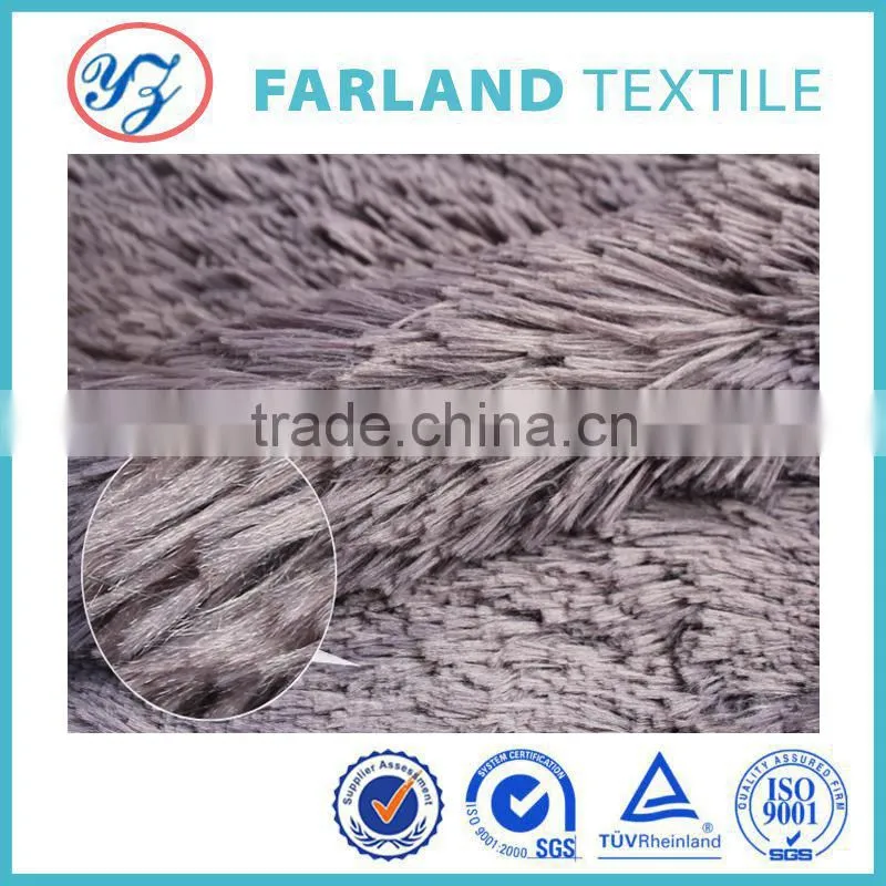 100% polyester textile long pile pv plush fabric