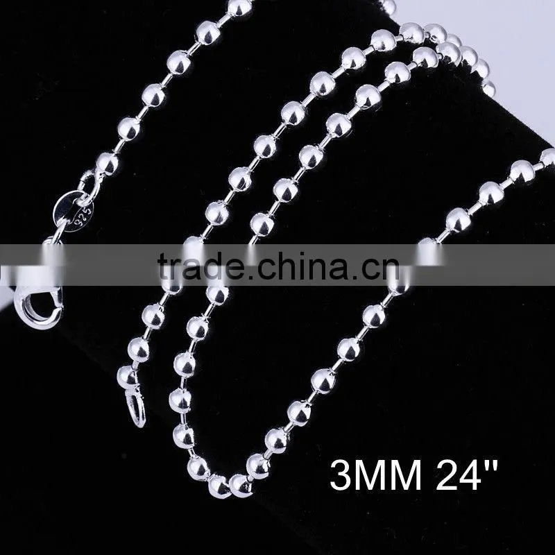 Hot sale magnetic 925 sterling silver ball chain LKNSPCC006