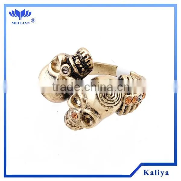 Skull Head Gold Plating Jewelry Custom Size Ring