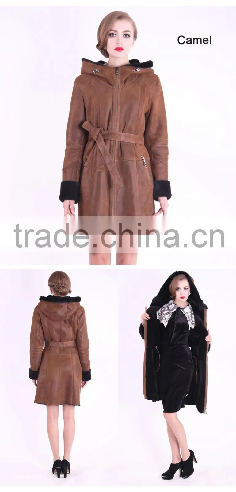 2016 New Design Winter Women Slim Fit Woolen fur Coat
