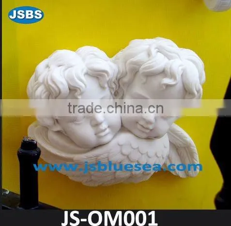 Polished marble nude lady statue in wall