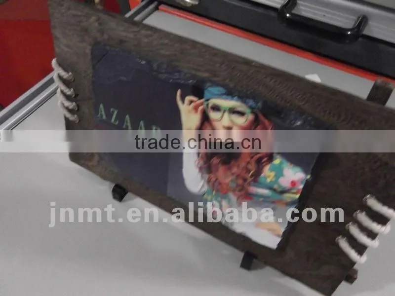SH39 Wooden-frame stone painting sublimation slate as souvenior