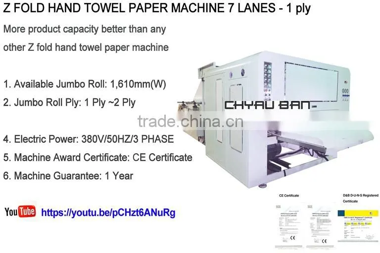 Auto Z Folding Hand Paper Towels Dispenser Machine System