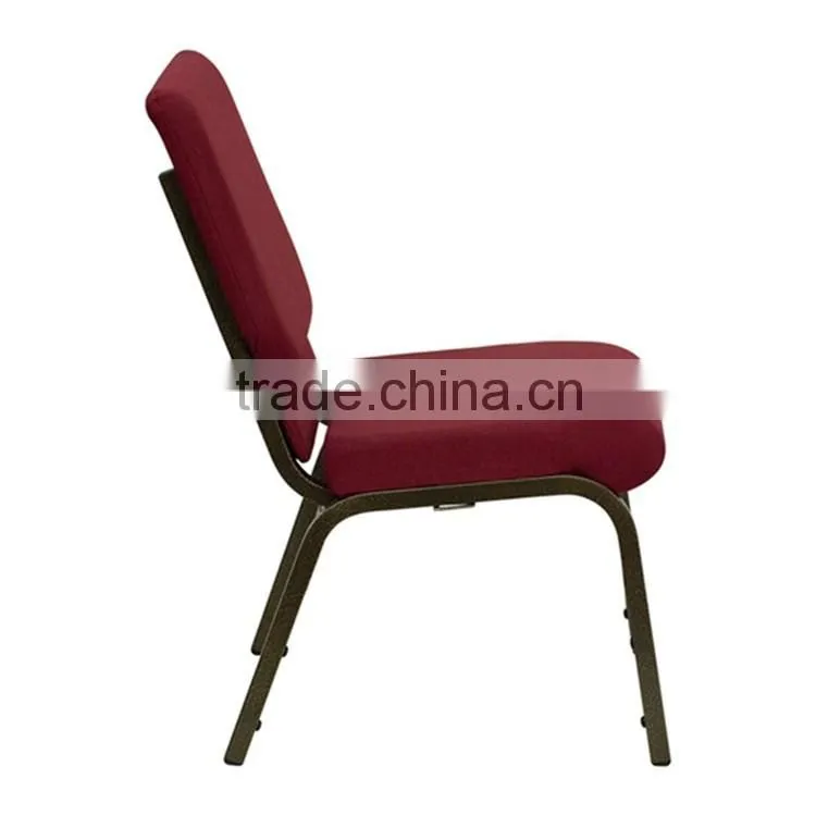 Burgundy fabric upholstery armless Chapel Chair with elegent design