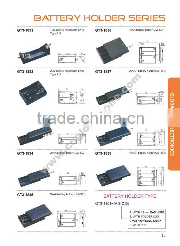 GT3-1807 4.5v battery holder battery holder case high quality battery case