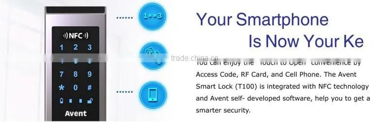 2013 New Q1000 Waterproof Stainless steel NFC lock with Touch screen