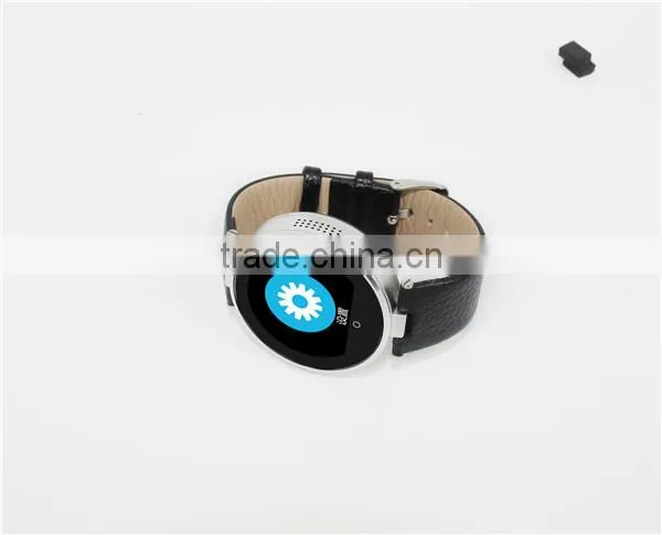 Geniune leather strap health tracker smart watch with heart rate monitor, 1.22''smart watch heart rate