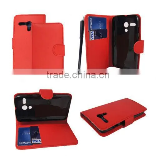 Leather stand wallet mobile phone case cover for Motorola Moto G X1032