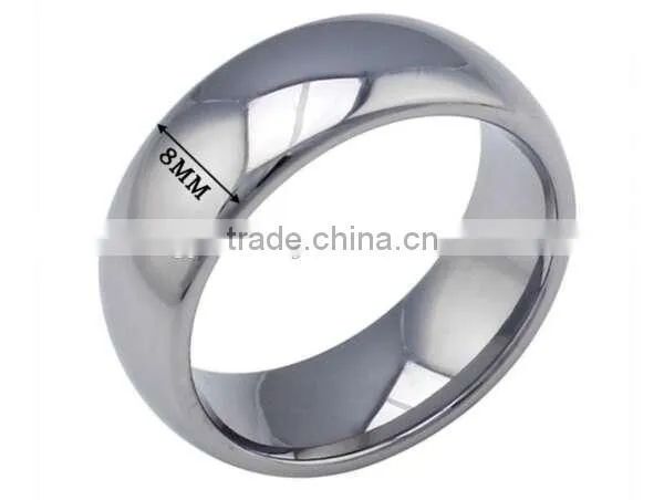 High polished men mirror ring, mirror tungsten silver ring mens