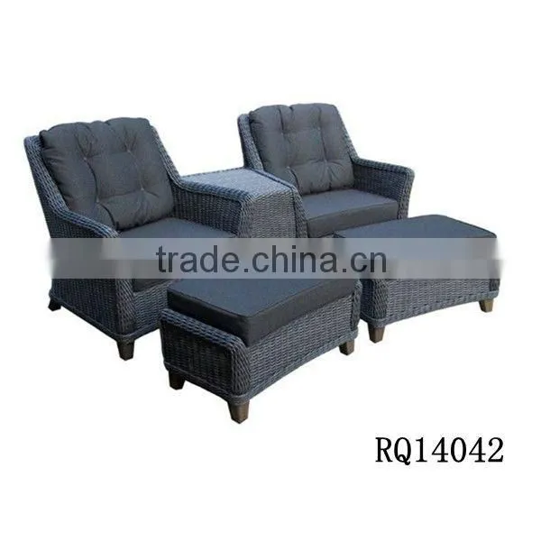 Armchair With Footrest With Cushion PE Rattan