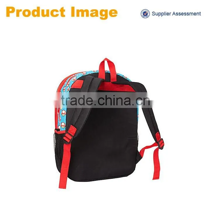 2016 China wholesale cartoon Super mario 16 inch school bags kids