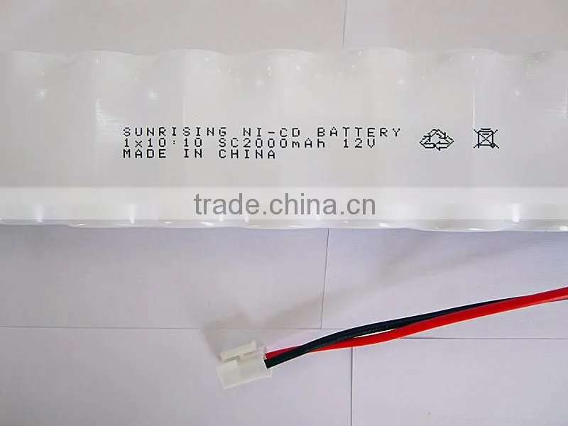 NiCd Rechargeable battery sc 12v 2000 ni cd battery pack /sc2000 nicd battery pack