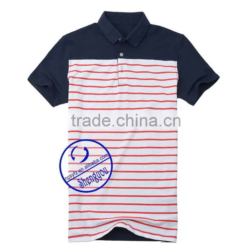 Custom striped t-shirt wholesale polo shirt