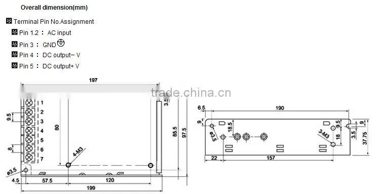 CNGND 100W Power Supply Switch 5V 20A(5V switch power supply, switching power supply )(S-100-5)