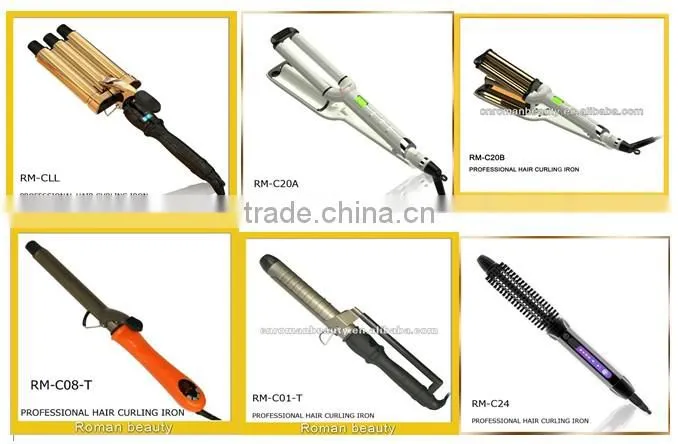 Woman beauty salon hair curling irons
