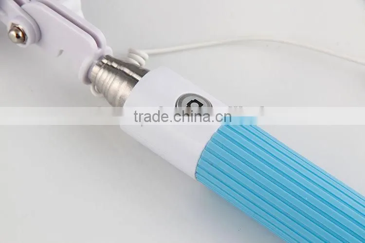 Mini selfie stick with 20cm length only after folding, no need bluetooth selfie stick, hot selling wired selfie stick