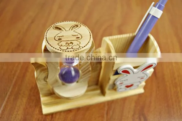 2015 in china hot selling wooden pen container brush pot