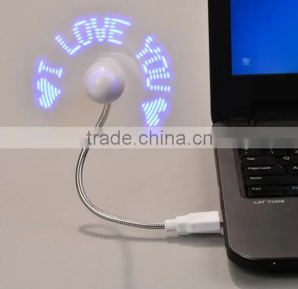 Creative Mini Flexible LED Display Clock Mini Usb Fan With Switch SV025967