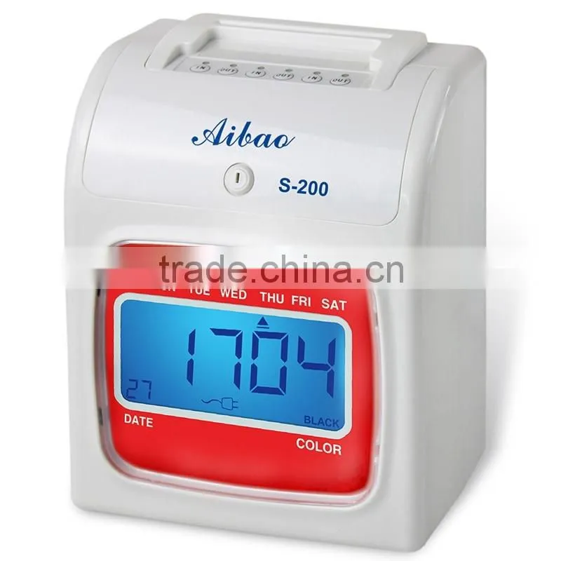 electronic punch card time clock attendance machine