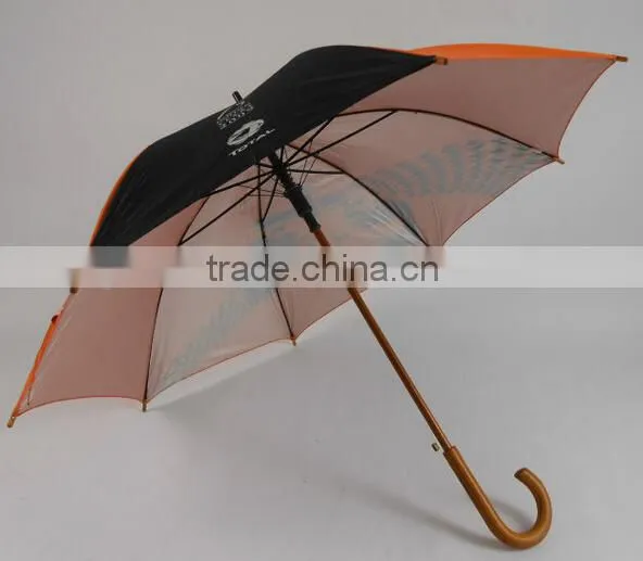 customized made colorful straight best selling wooden umbrella with sunscreen