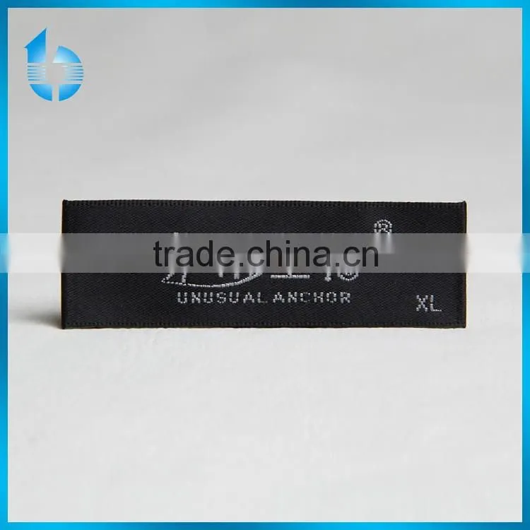Customized black border weaving label for bamboo fiber clothing