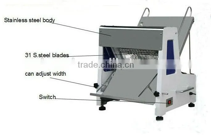 BOSSDA Toast Bread Slicer 31 blades for Bakery Equipment