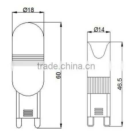 2W G9 G9 LED COB Bulb