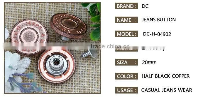 Screw Trousers Silver Metal Jeans Hook Buttons, Alloy Shank Buttons