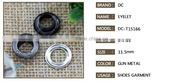 Washable,Nickel-Free Feature and as your requirement,Brass Color eyelet