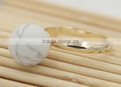 New Style Turquoise alloy ring with unique various color ball