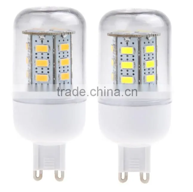 High Luminous 220V G9 Socket 12W 24 5730 SMD LED Corn Light Bulb Lamp White Light and Warm White Light