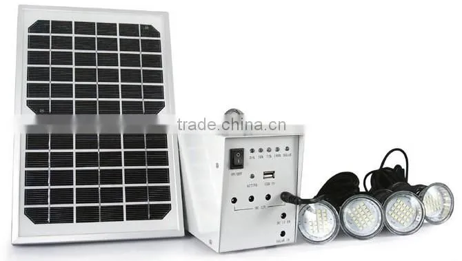 10W 20W 30W mini solar home lighting system / portable DC solar kits for camping