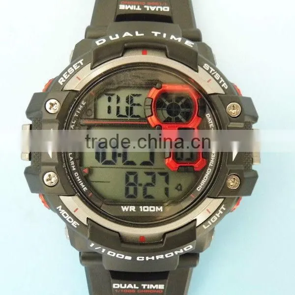 10 ATM water resistant digital watches with led light and alarm functions clock