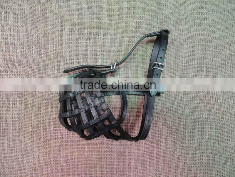New Wholesale Secure Genuine Leather Handmade Braided Dog Leather Muzzle