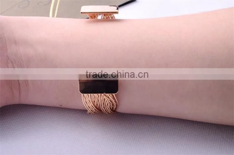 >>>European Style Women Girl Modern Jewelry Silver And Gole Plated Open Cuff Bangles Bracelets/