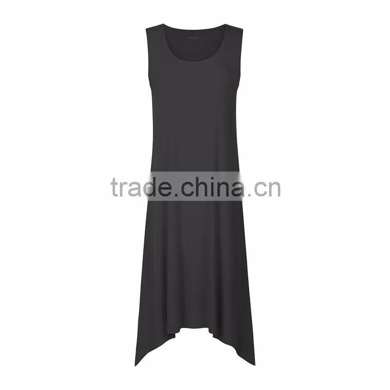 Irregular hem sleeveless vest modal cotton dress skirt back hollow out cultivate one's morality dress