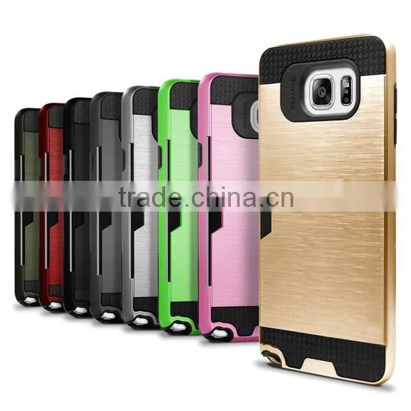 C&T Dual Layer Armor Hybrid Wallet Card Slots Case cover for Samsung Galaxy S7 Edge