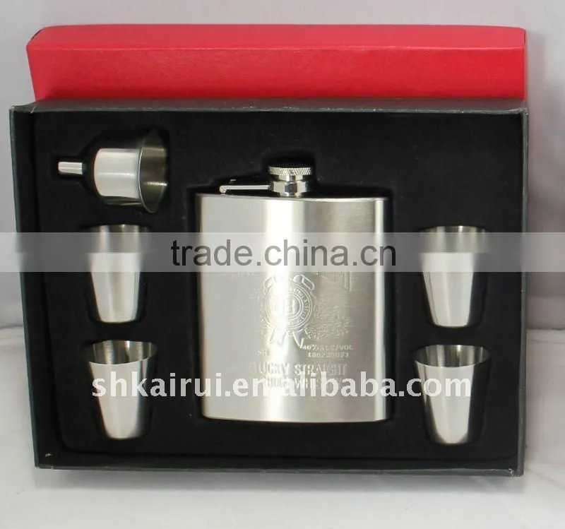 stainless steel hip flask with pearl outside