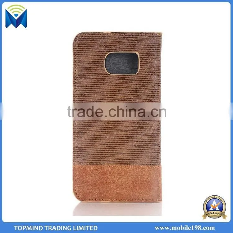 Minimalism Cross Pattern Stand Leather Flip Case for Samsung Galaxy S7 Edge