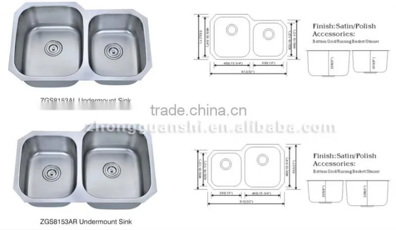 Stainless steel single bowl square kitchen sink