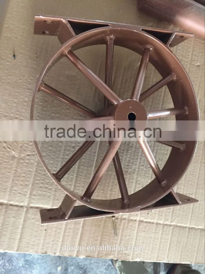 New design restaurant wooden set ornamental iron industrial table