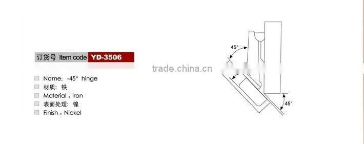 -45 Degree Furniture Metal Hinge